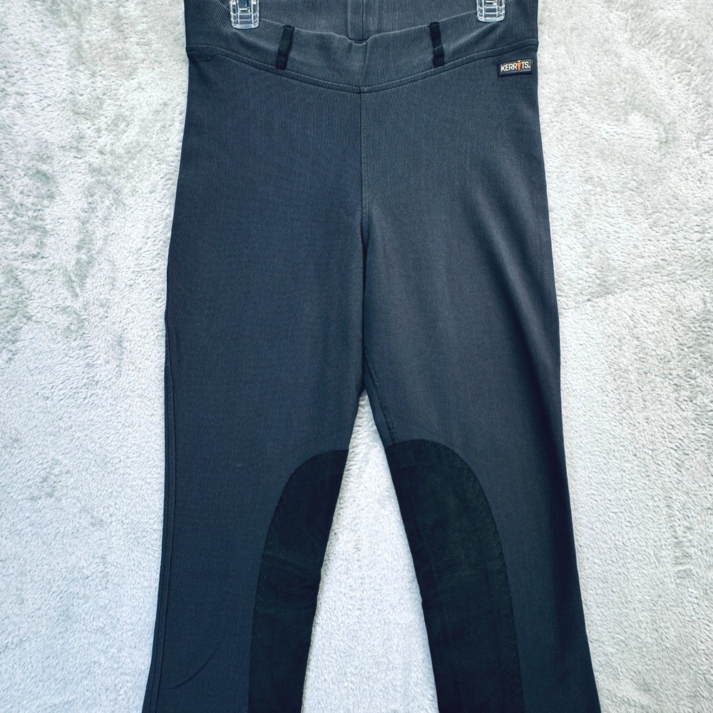 Kerrits Riding Womens Large Gray Equestrian Breeches Knee Patch Pull On